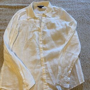 Lands' End Cream Linen Shirt